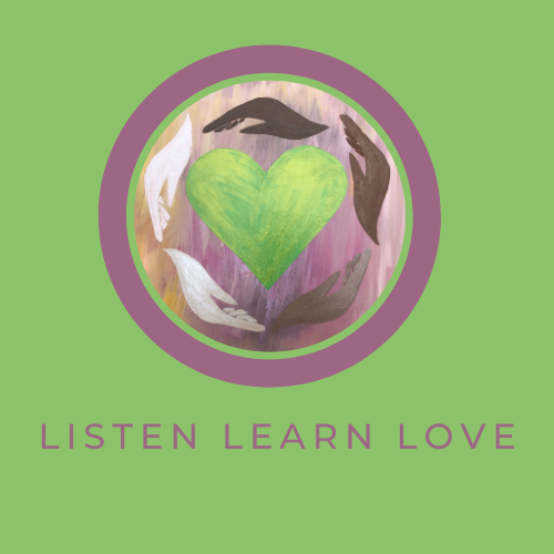 Artwork titled “Listening, Learning, and Loving” by Emily Filmore